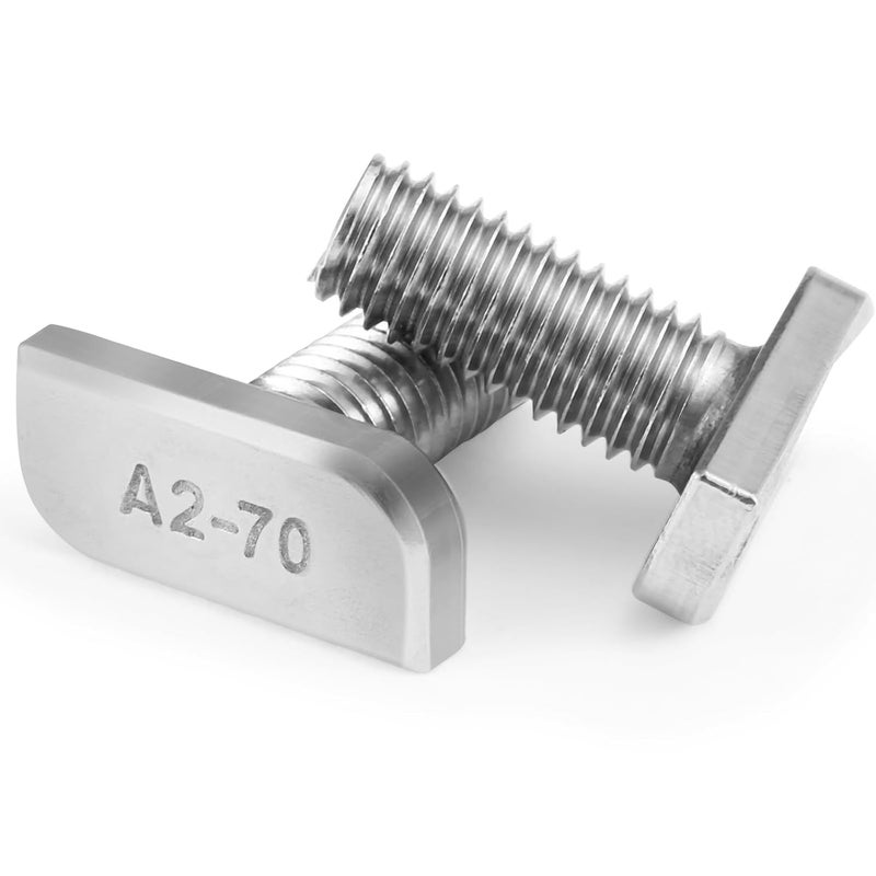 Lidajida 20Pcs M8x20 304 Stainless Steel T-Slot Bolt M8x20mm Bolt T-Shaped Bolt Screw 20Pack - Image 1